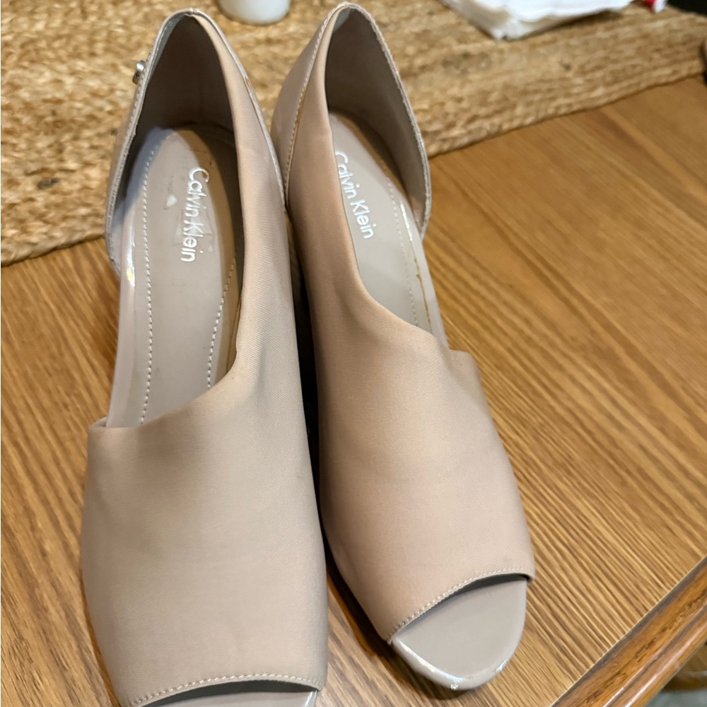 Calvin Klein Women's Nude Peep Toe Heels